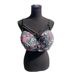 Island soul curve womans plus size 2xl floral bikini top beach fun vacation